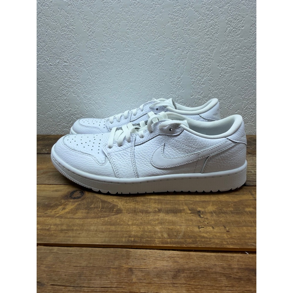Jordan 1 Low Golf Triple White Leather Shoes DD9315-101 Mens Size 10